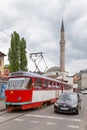 Tramway of the Line 2 in Sarajevo Royalty Free Stock Photo